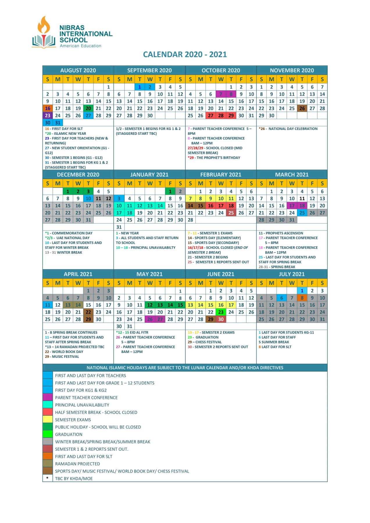 Academic Calendar